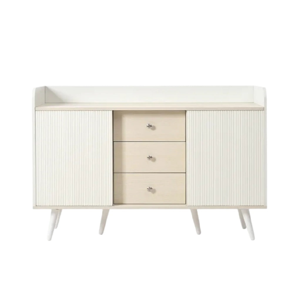 **Meuble de rangement moderne avec portes et tiroirs en bois**