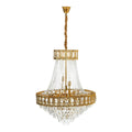 **Lustre en cristal doré avec pampilles**