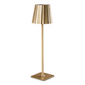 **Lampe de sol dorée à abat-jour plissé**